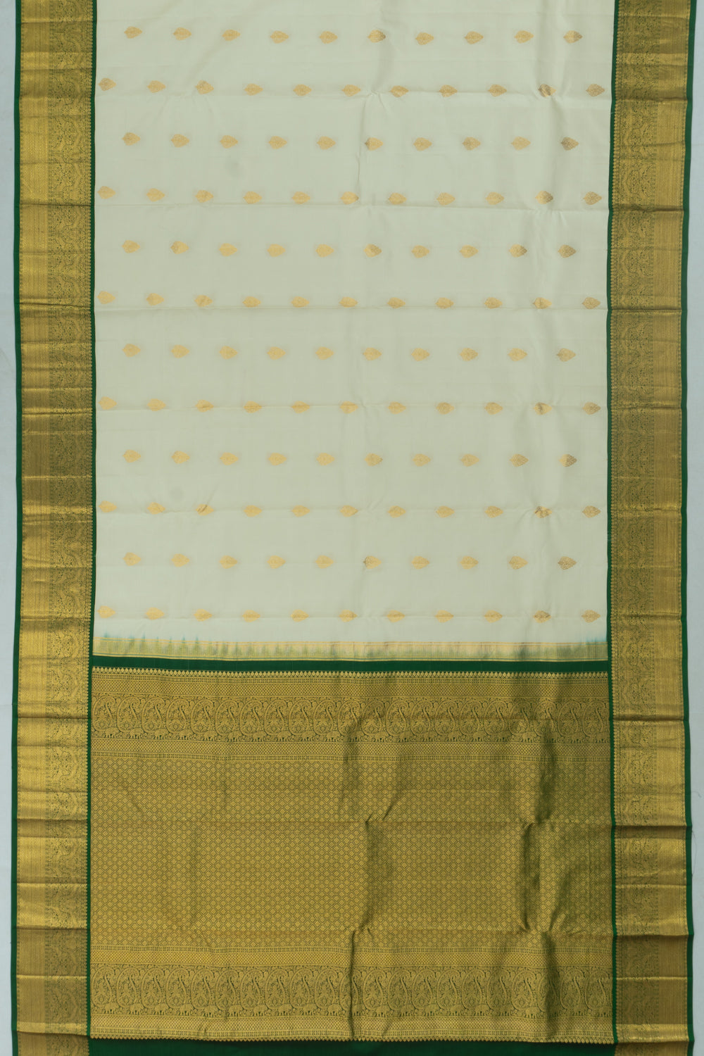 Classic Kanchipuram Silk Butta Off White Saree