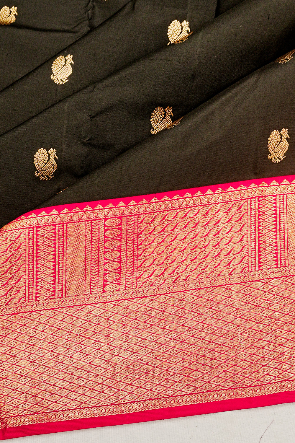 Kanchipuram Silk Butta Black Saree