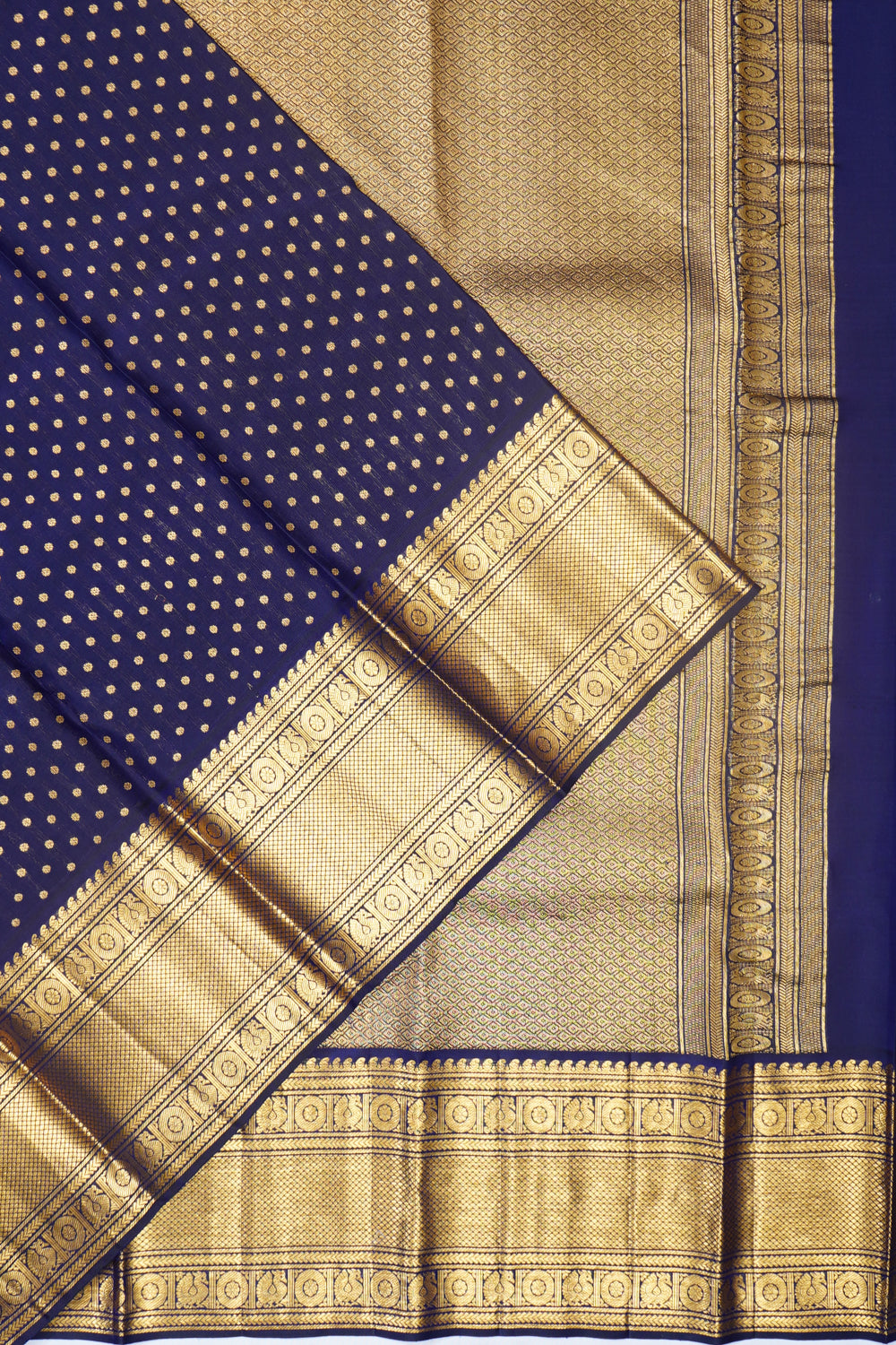 Mysore Silk Brocade Blue Saree