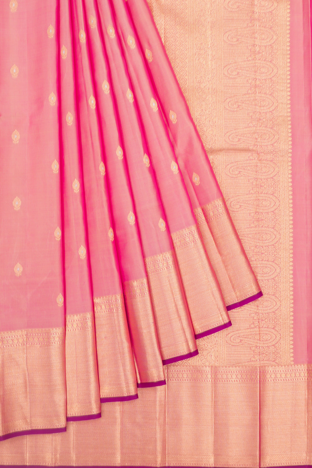 Kanchipuram Silk Butta Pastel Pink Saree