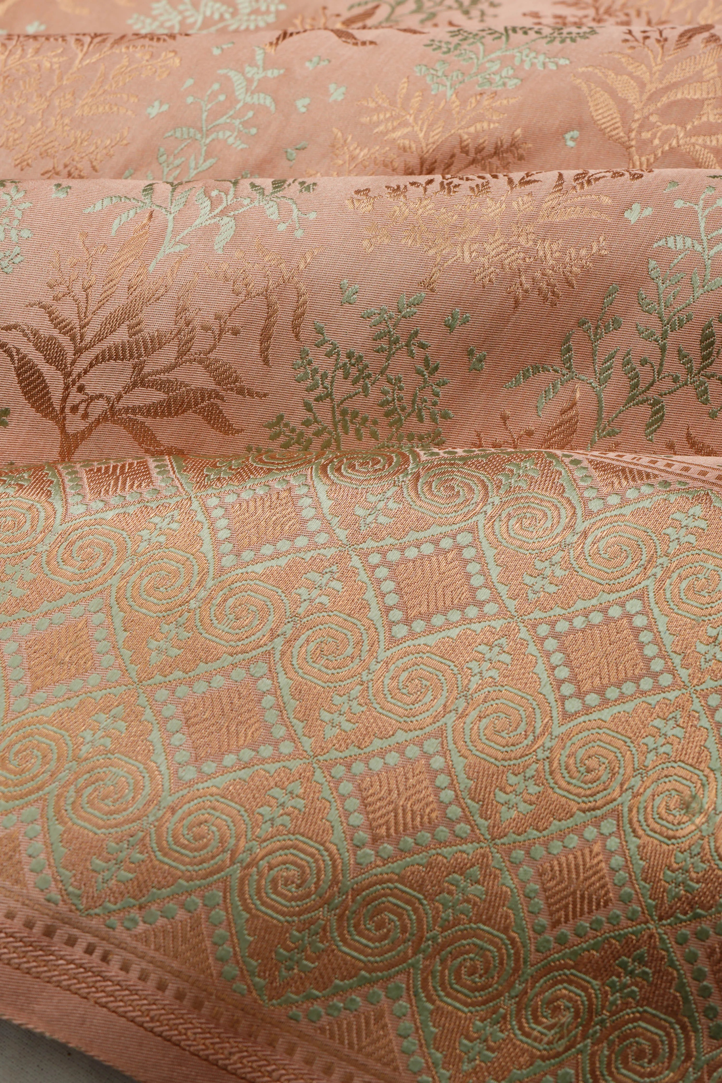 Banarasi Silk Brocade Peach Saree