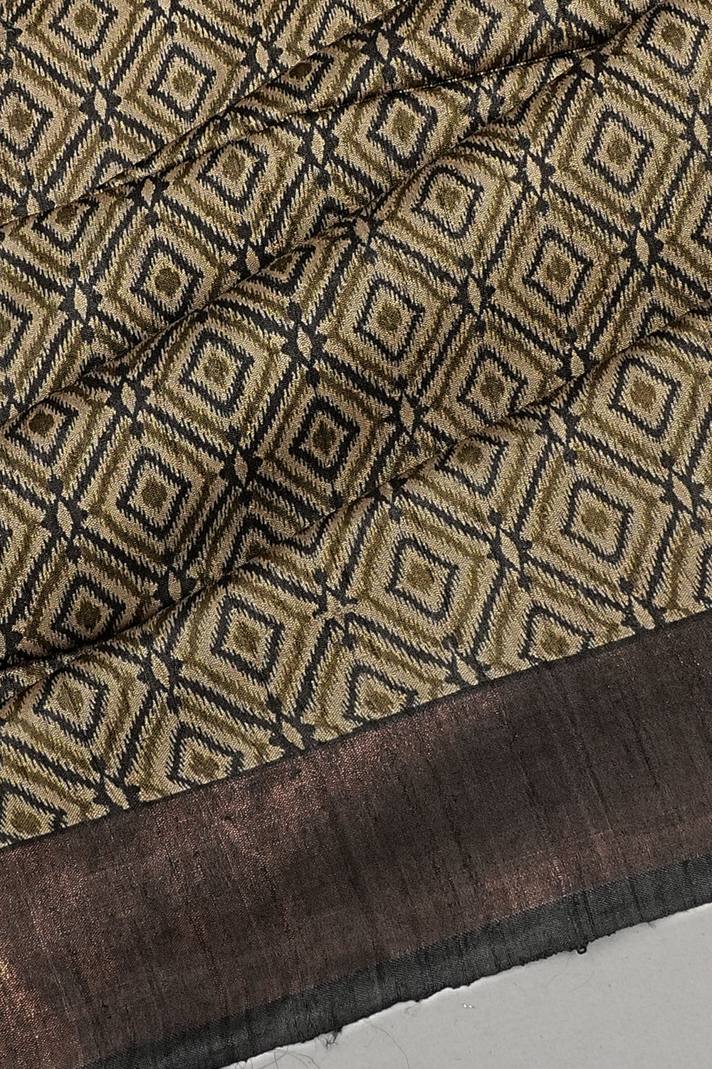 Tussar Printed Off White Saree