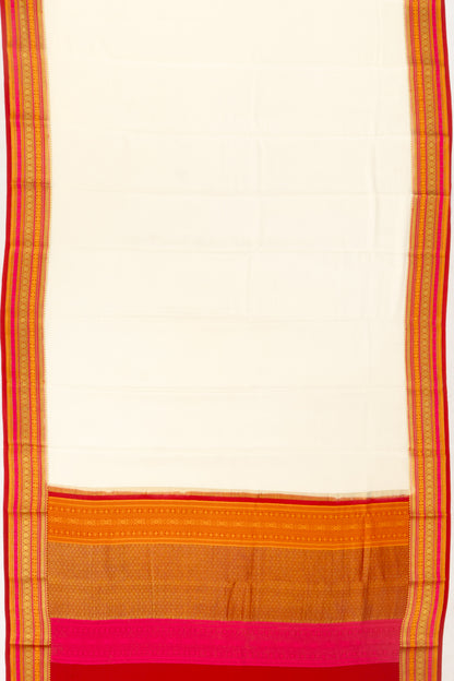 Mysore Silk Plain White Saree