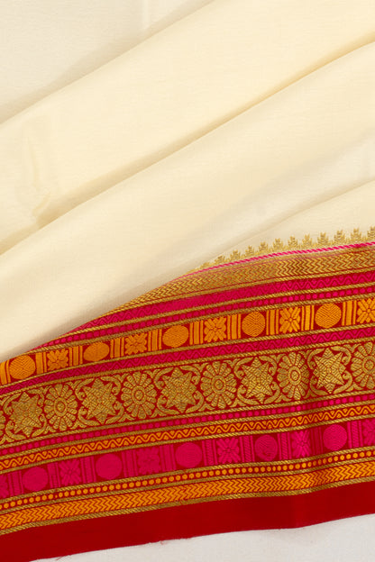 Mysore Silk Plain White Saree