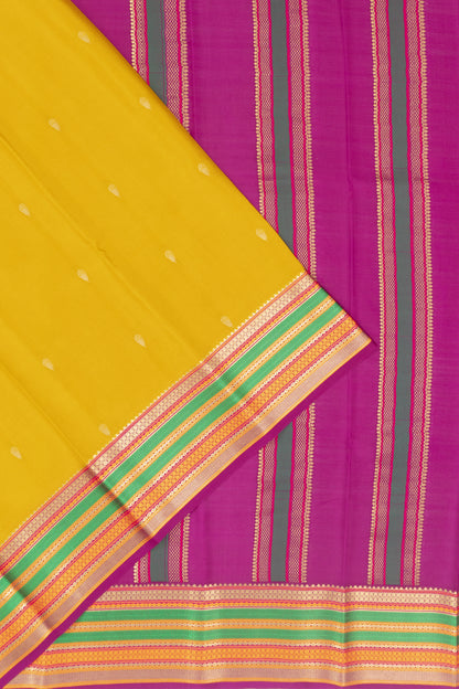 Mysore Silk Butta Yellow Saree