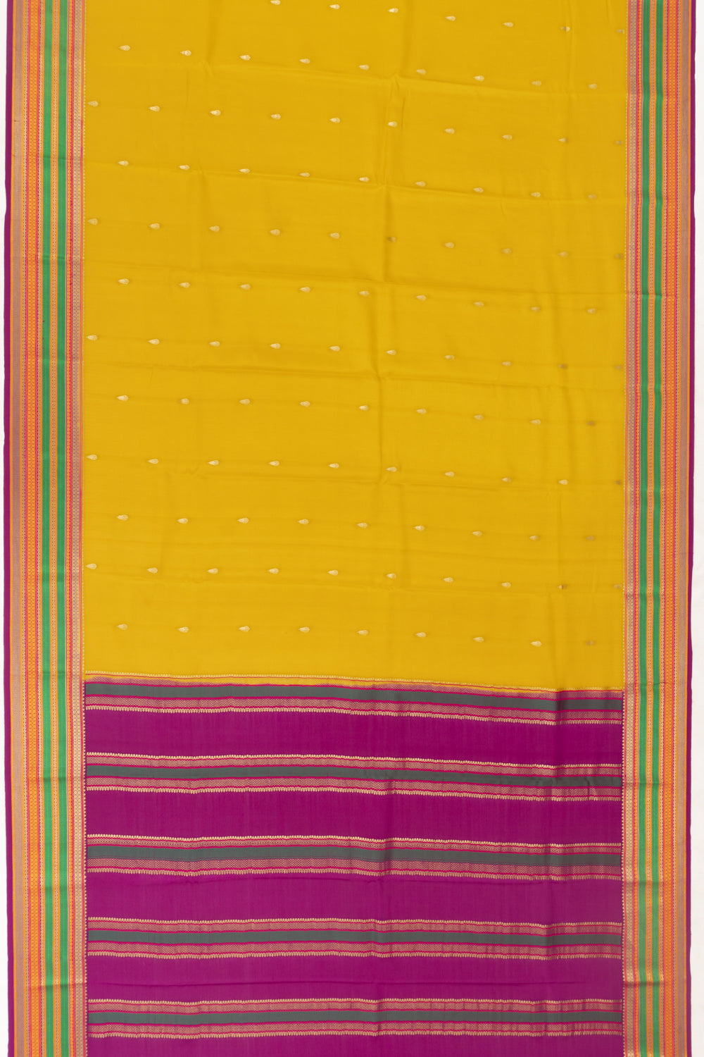 Mysore Silk Butta Yellow Saree