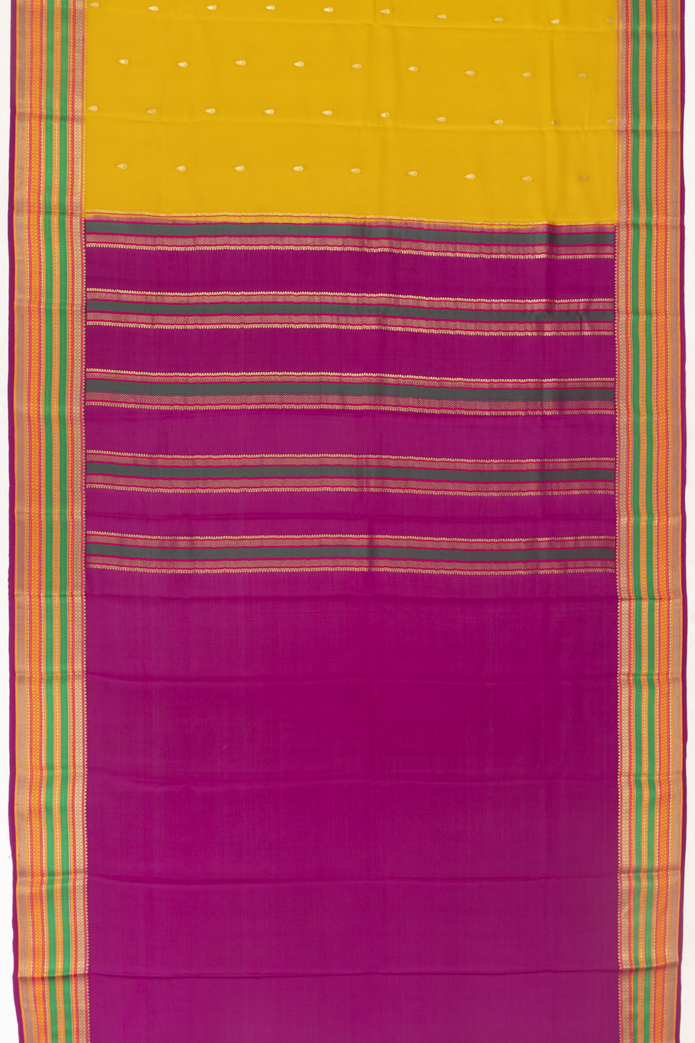 Mysore Silk Butta Yellow Saree