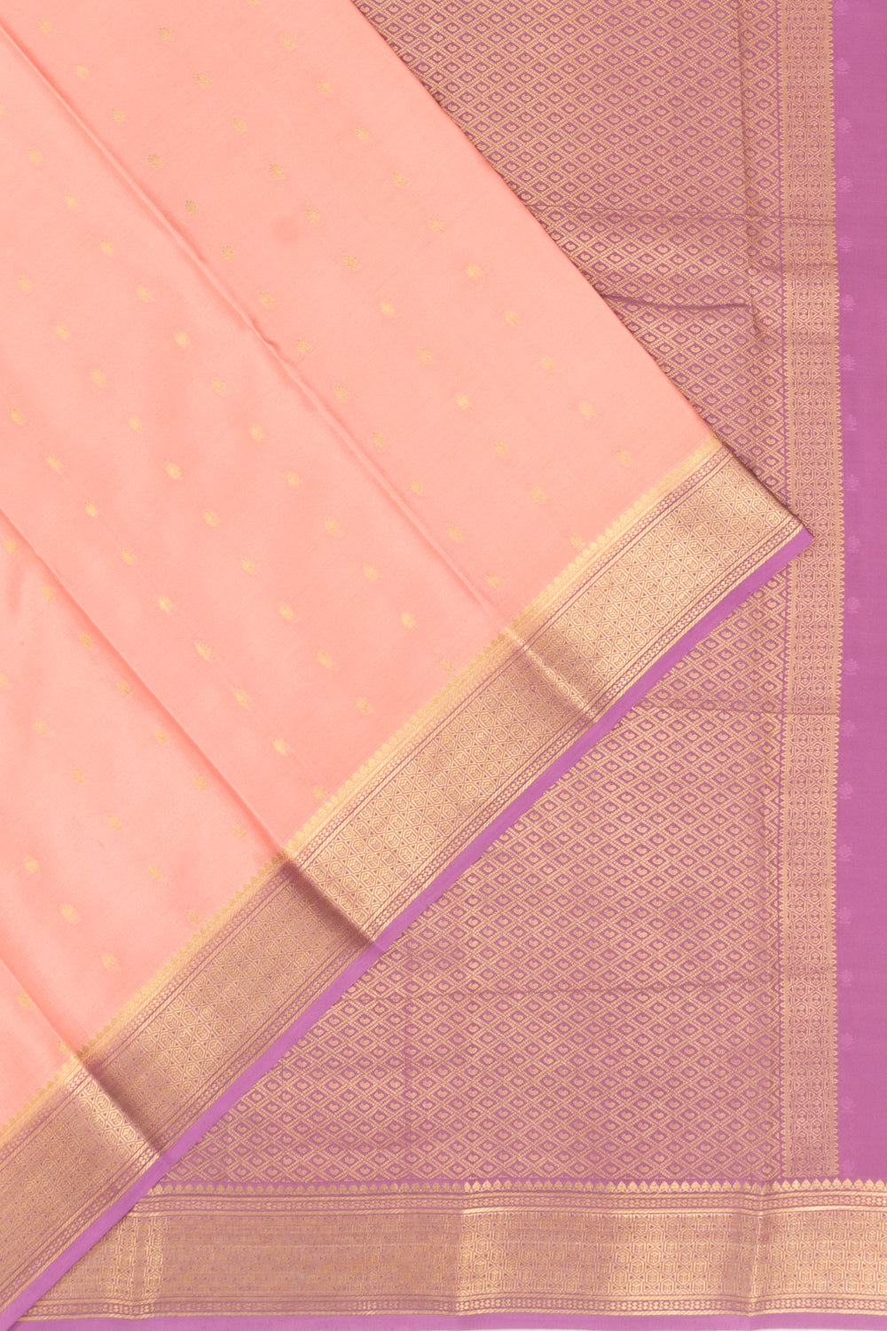 Mysore Silk Butta Peach Saree