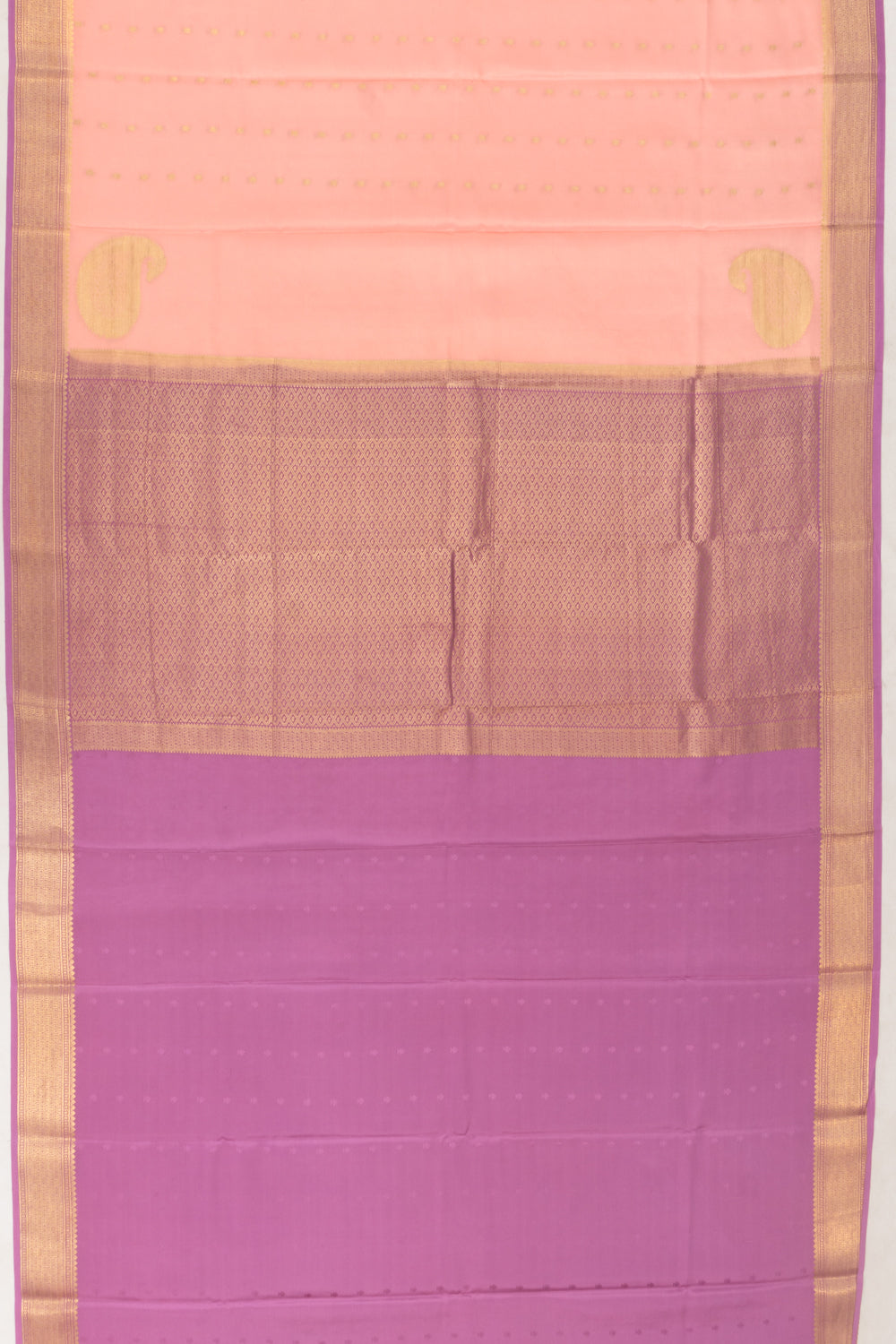 Mysore Silk Butta Peach Saree