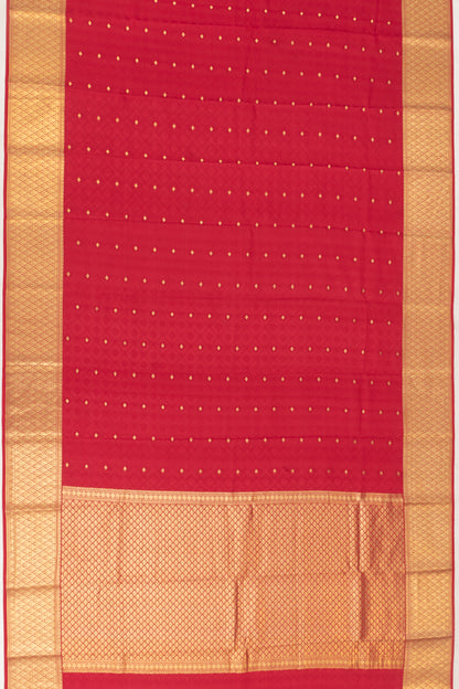 Mysore Silk Jacquard And Butta Red Saree