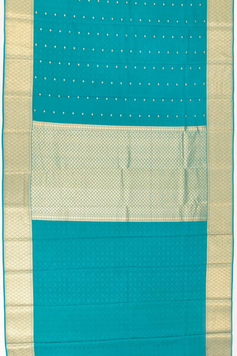 Mysore Silk Jacquard And Butta Blue Saree