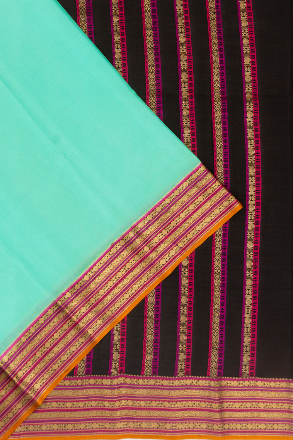 Mysore Silk Plain Sea Green Saree