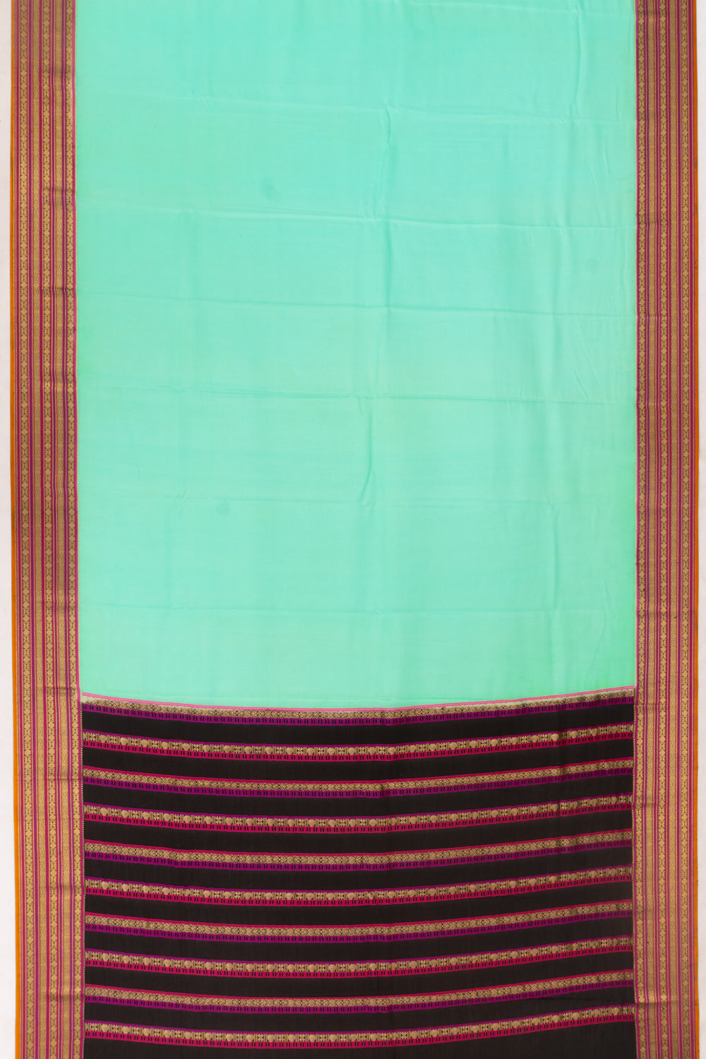 Mysore Silk Plain Sea Green Saree