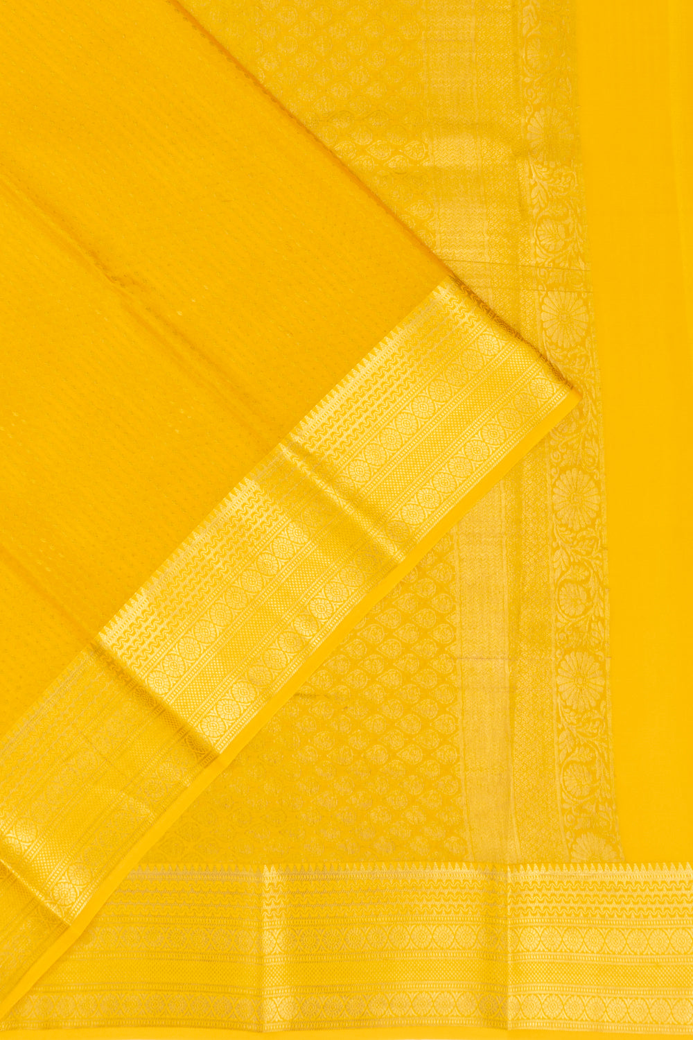 Mysore Silk Brocade Yellow Saree