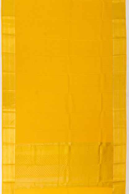 Mysore Silk Brocade Yellow Saree