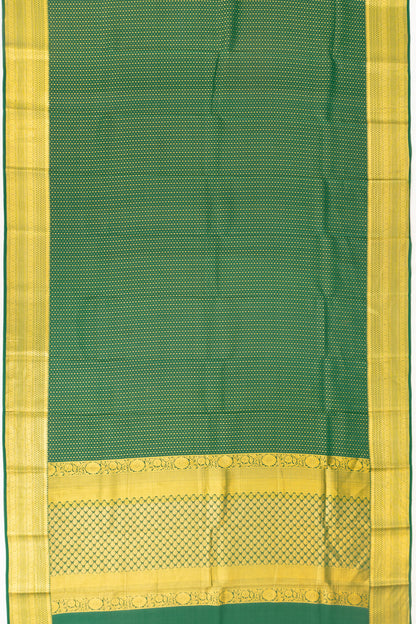 Mysore Silk Brocade Dark Green Saree