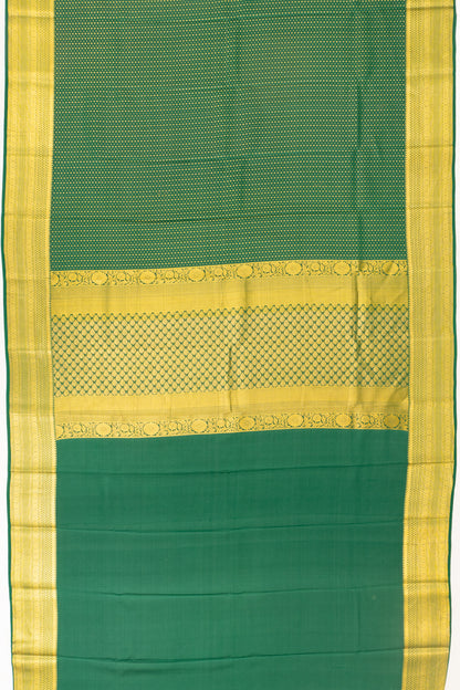 Mysore Silk Brocade Dark Green Saree