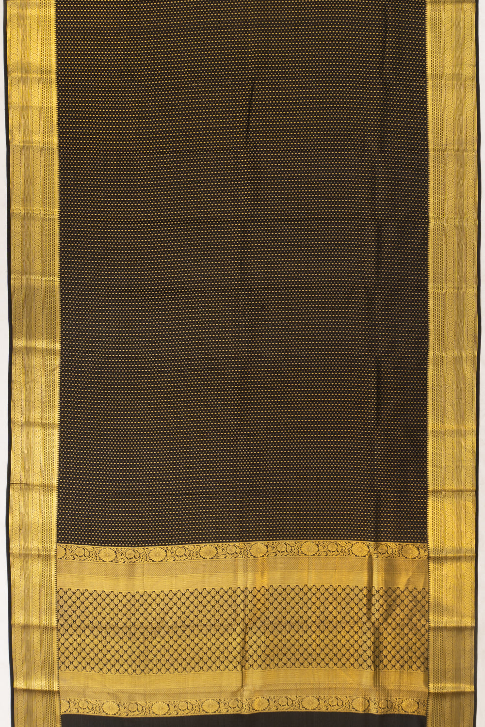 Mysore Silk Brocade Black Saree