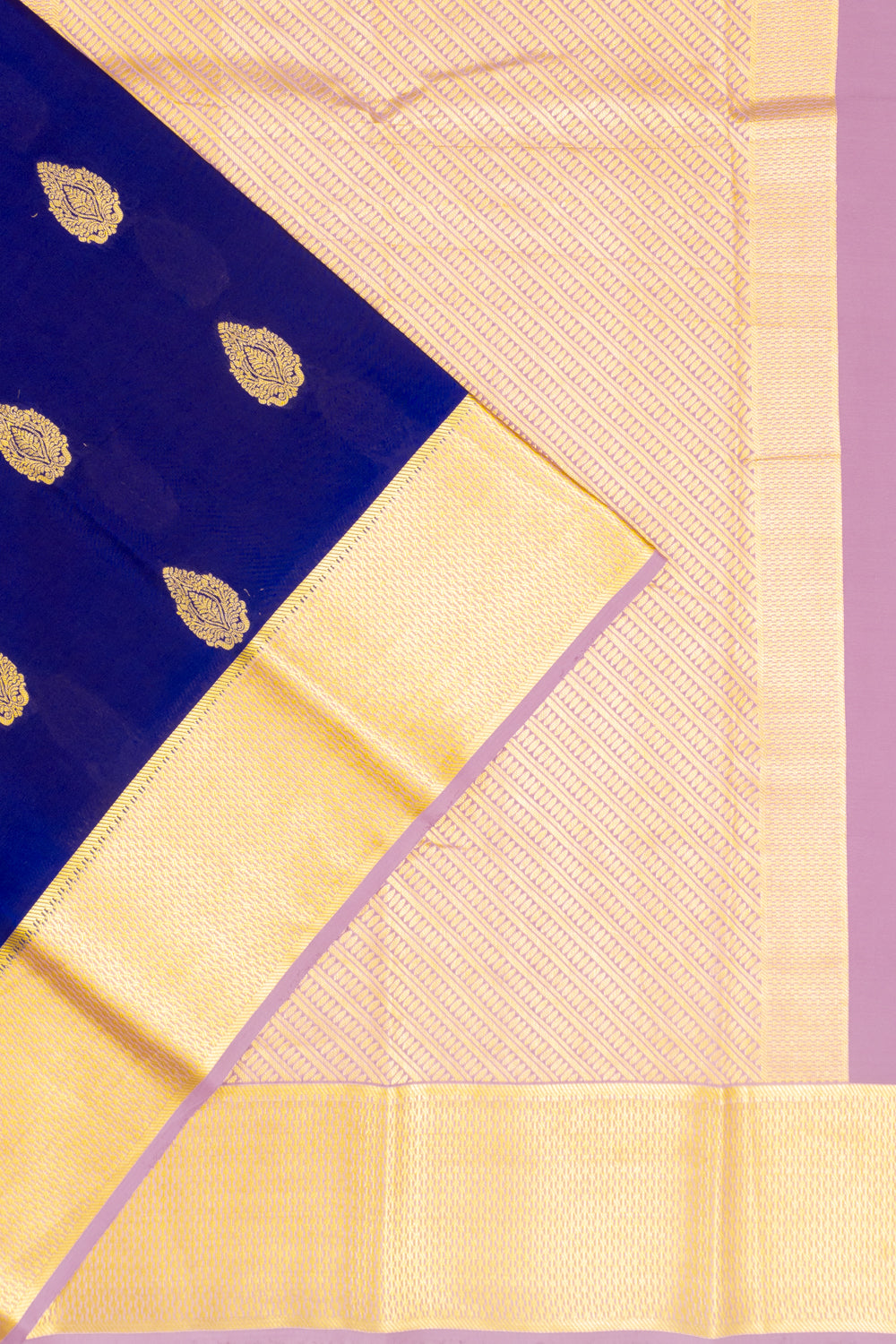 Mysore Silk Butta Dark Blue Saree