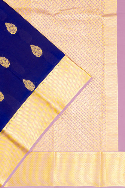 Mysore Silk Butta Dark Blue Saree