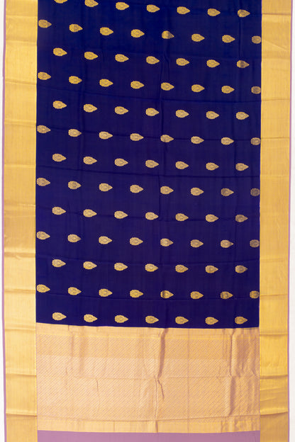 Mysore Silk Butta Dark Blue Saree