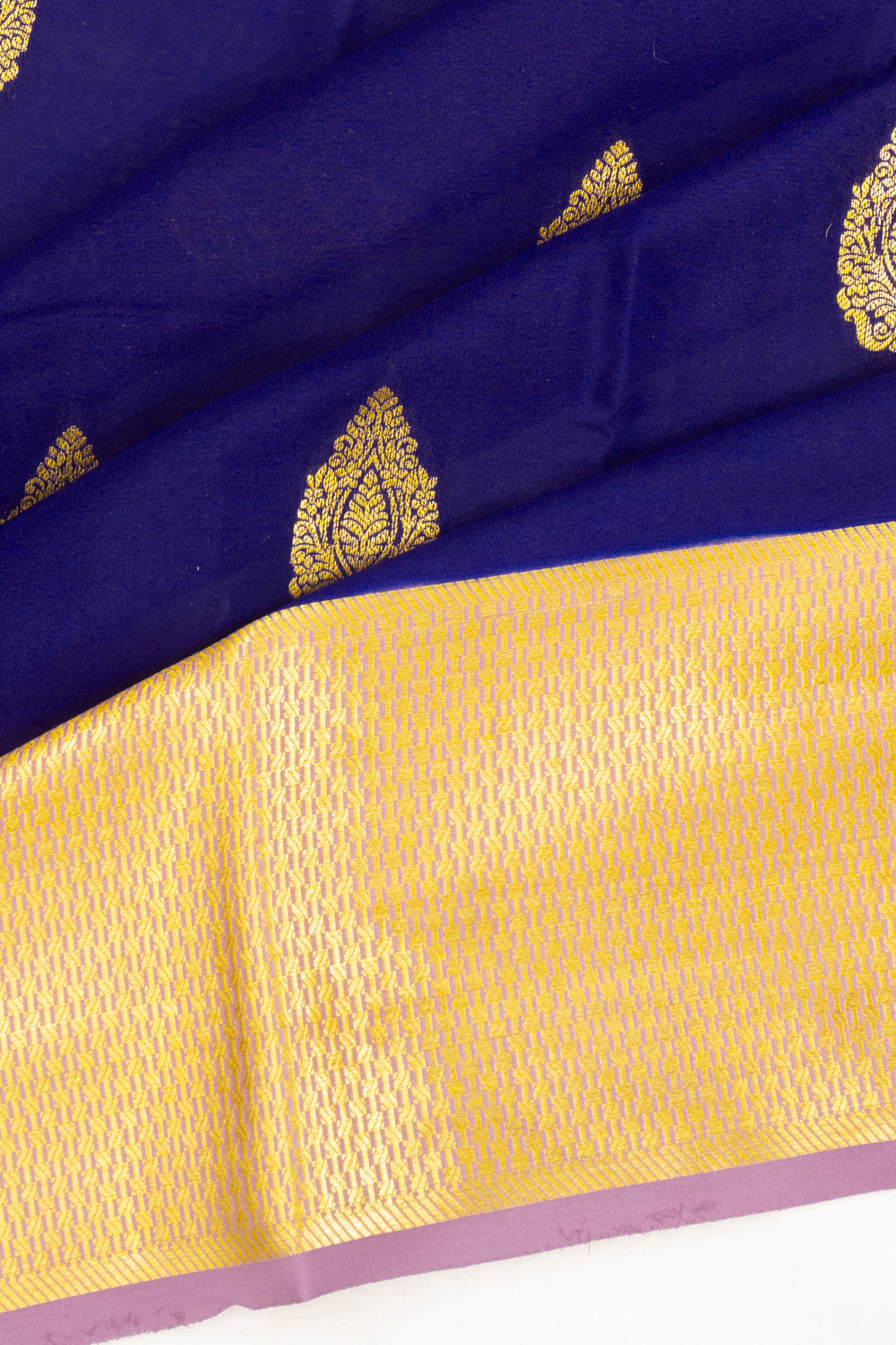 Mysore Silk Butta Dark Blue Saree