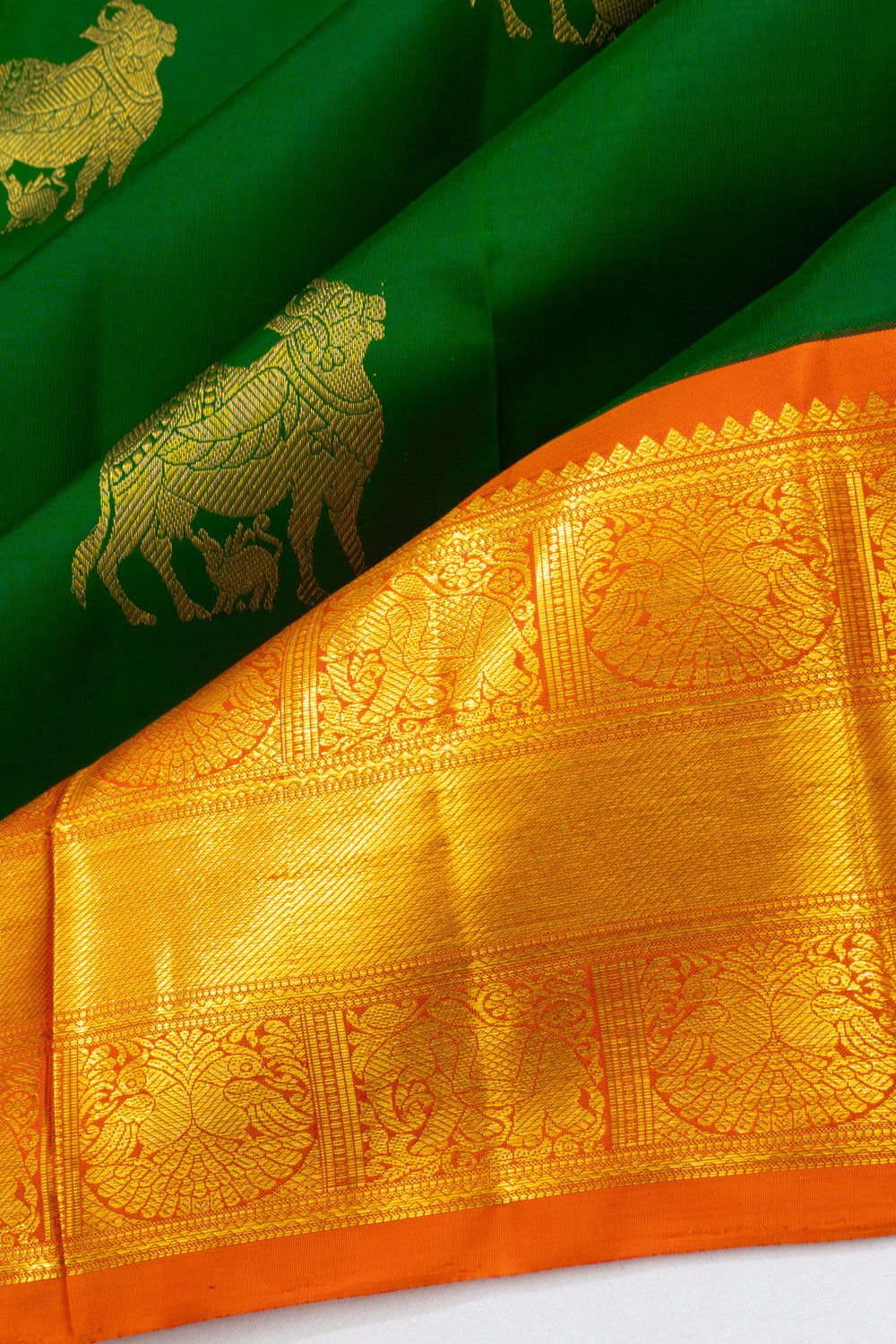 Classic Kanchipuram Silk Butta Dark Green Saree