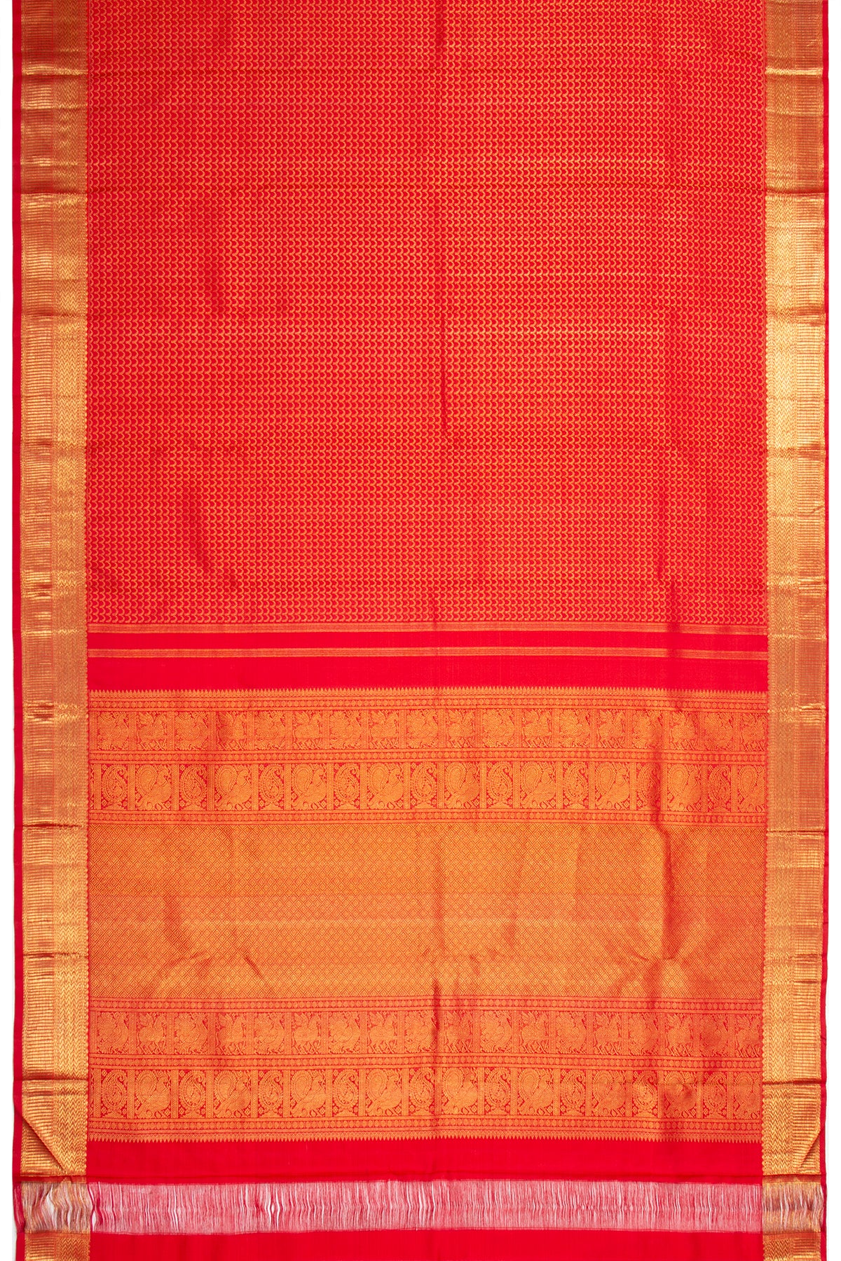 Kanchipuram Silk Brocade Red Saree