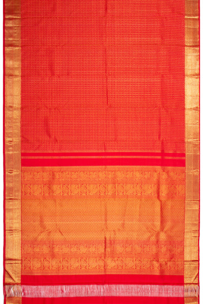 Kanchipuram Silk Brocade Red Saree