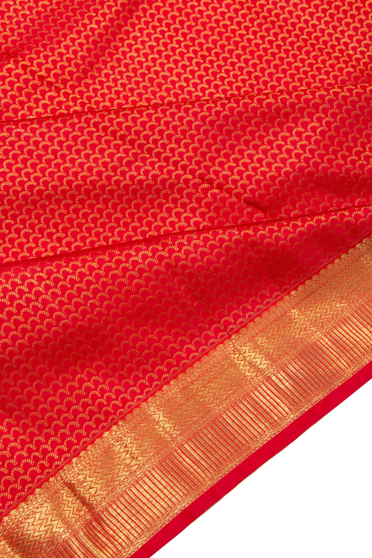 Kanchipuram Silk Brocade Red Saree