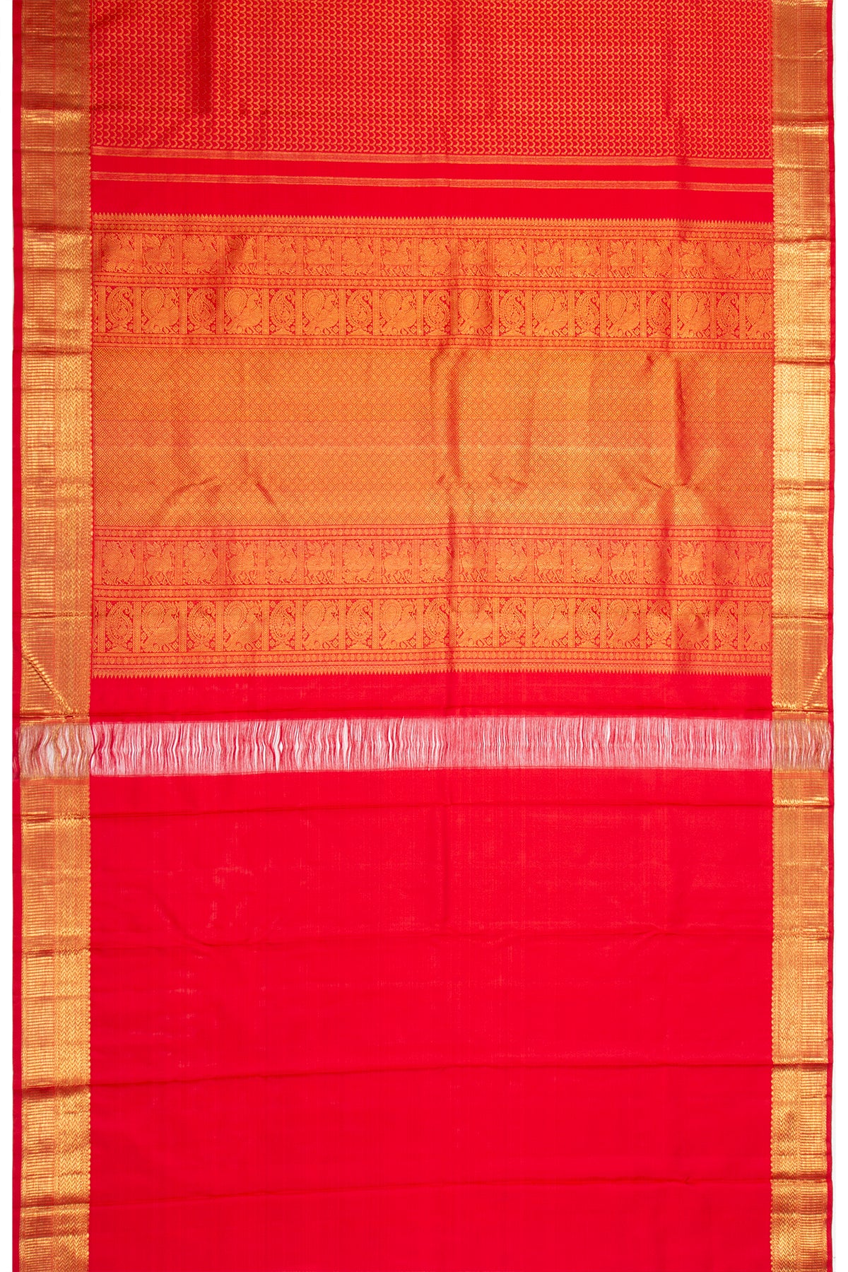 Kanchipuram Silk Brocade Red Saree