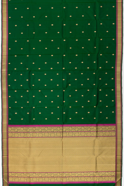 Classic Kanchipuram Silk Butta Dark Green Saree