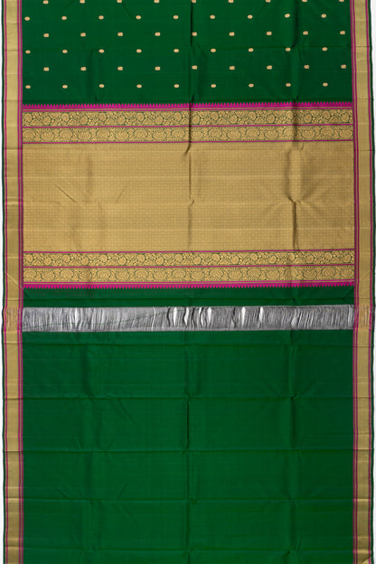 Classic Kanchipuram Silk Butta Dark Green Saree