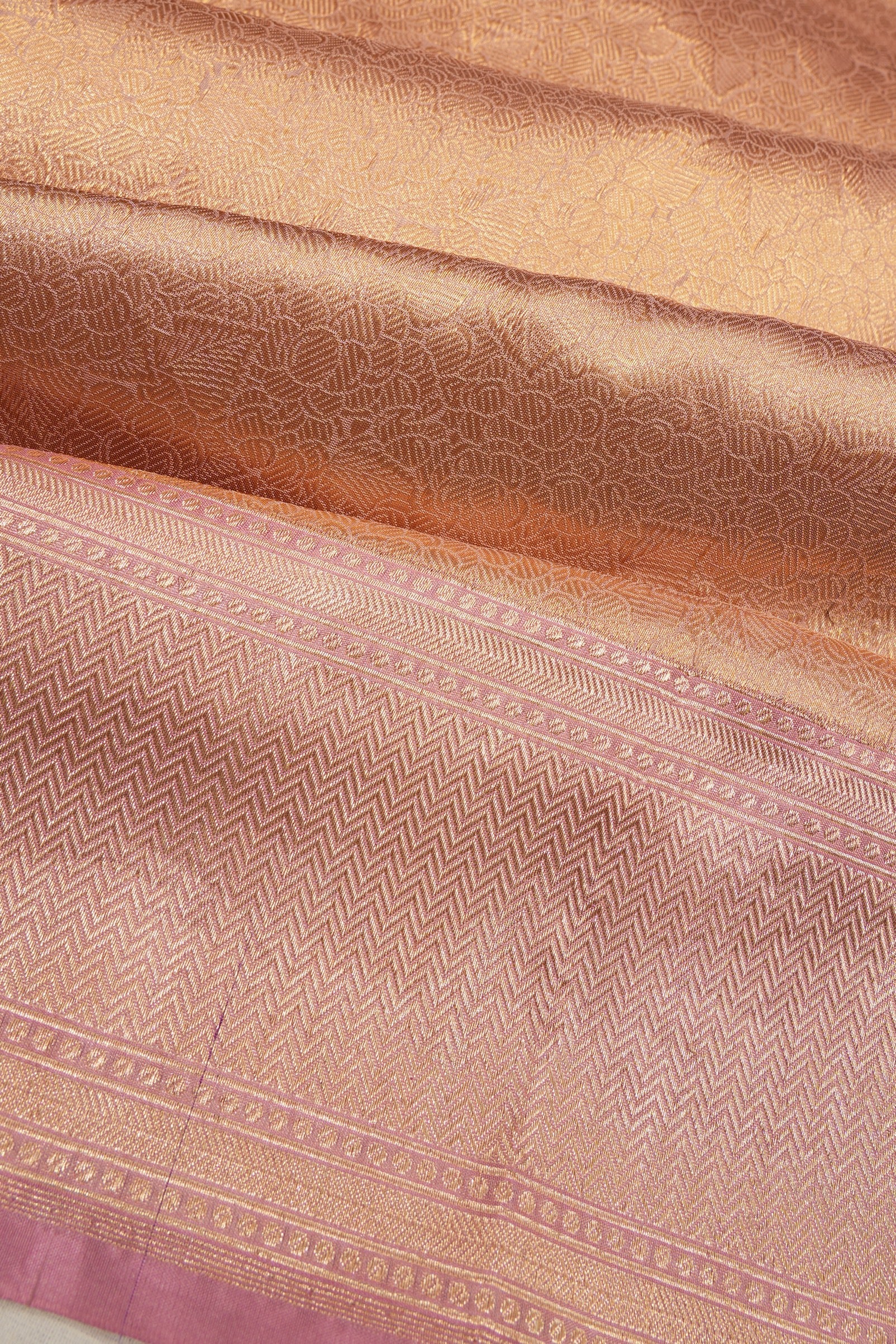 Kanchipuram Silk Tissue Brocade Lilac Saree