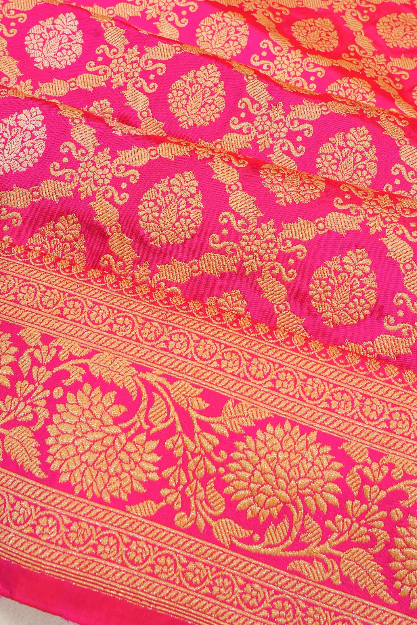 Banarasi Silk Brocade Pink Saree