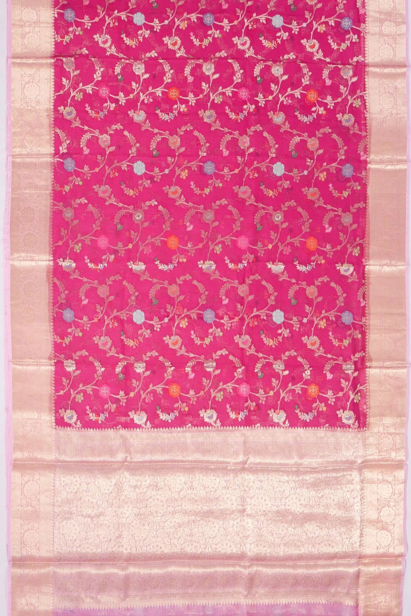 Kankatala Kota Soft Silk Jaal Rani Pink Saree g2