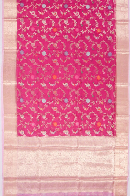 Kankatala Kota Soft Silk Jaal Rani Pink Saree g2