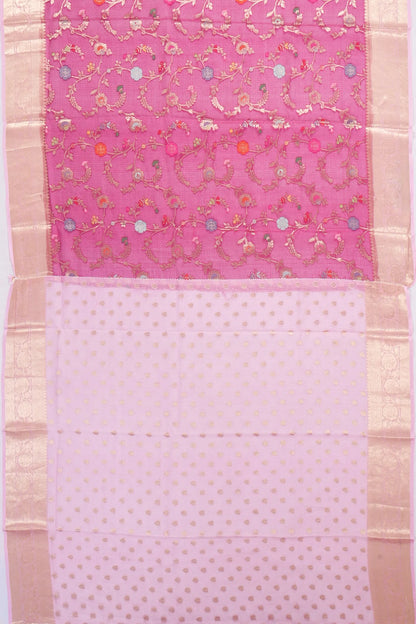 Kankatala Kota Soft Silk Jaal Rani Pink Saree g2