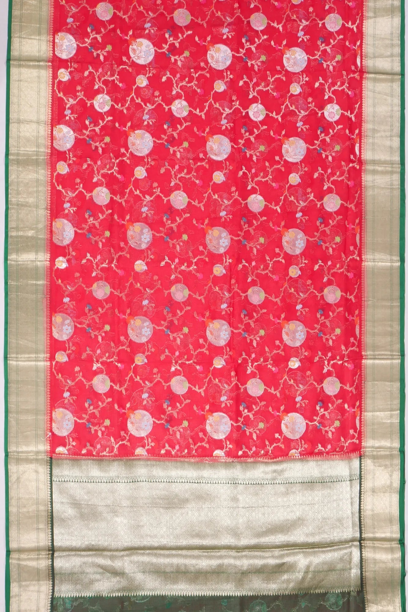 Kankatala Kota Soft Silk Jaal Red Saree g2