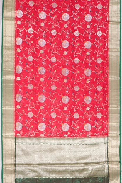 Kankatala Kota Soft Silk Jaal Red Saree g2