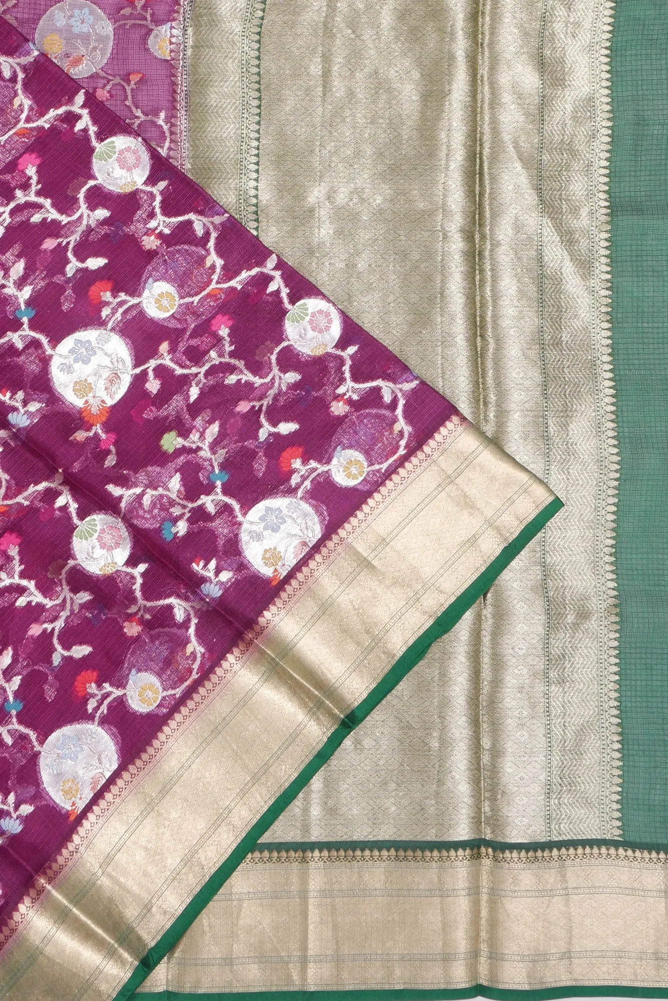 Kota Soft Silk Jaal Purple Saree