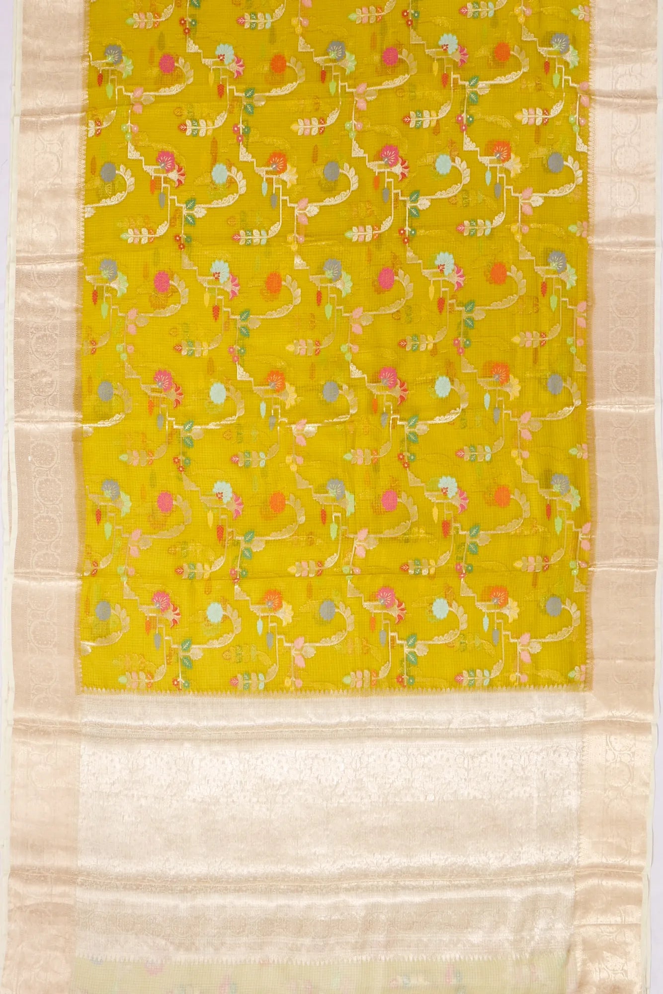 Kankatala Kota Soft Silk Jaal Mehendi Green Saree g2