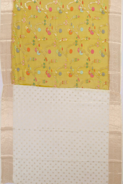 Kankatala Kota Soft Silk Jaal Mehendi Green Saree g2