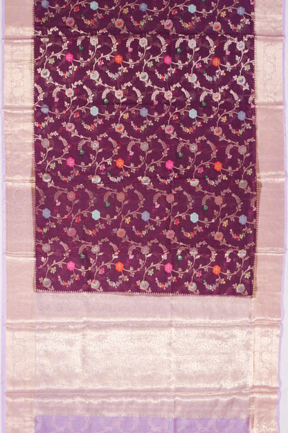 Kankatala Kota Soft Silk Jaal Purple Saree g2