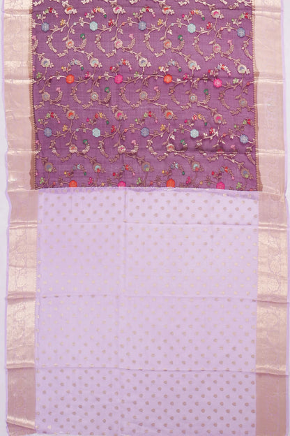 Kankatala Kota Soft Silk Jaal Purple Saree g2