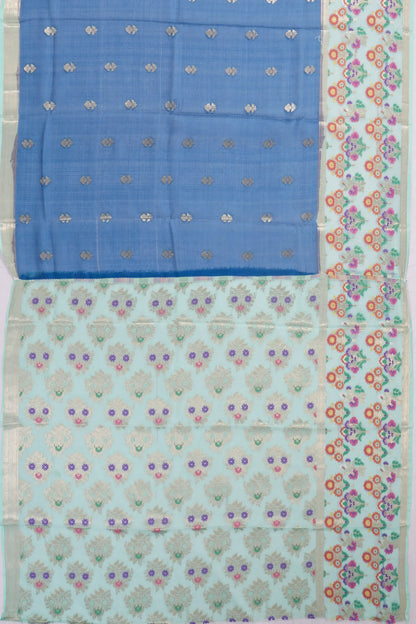 Kankatala Kota Soft Silk Butta Royal Blue Saree g2