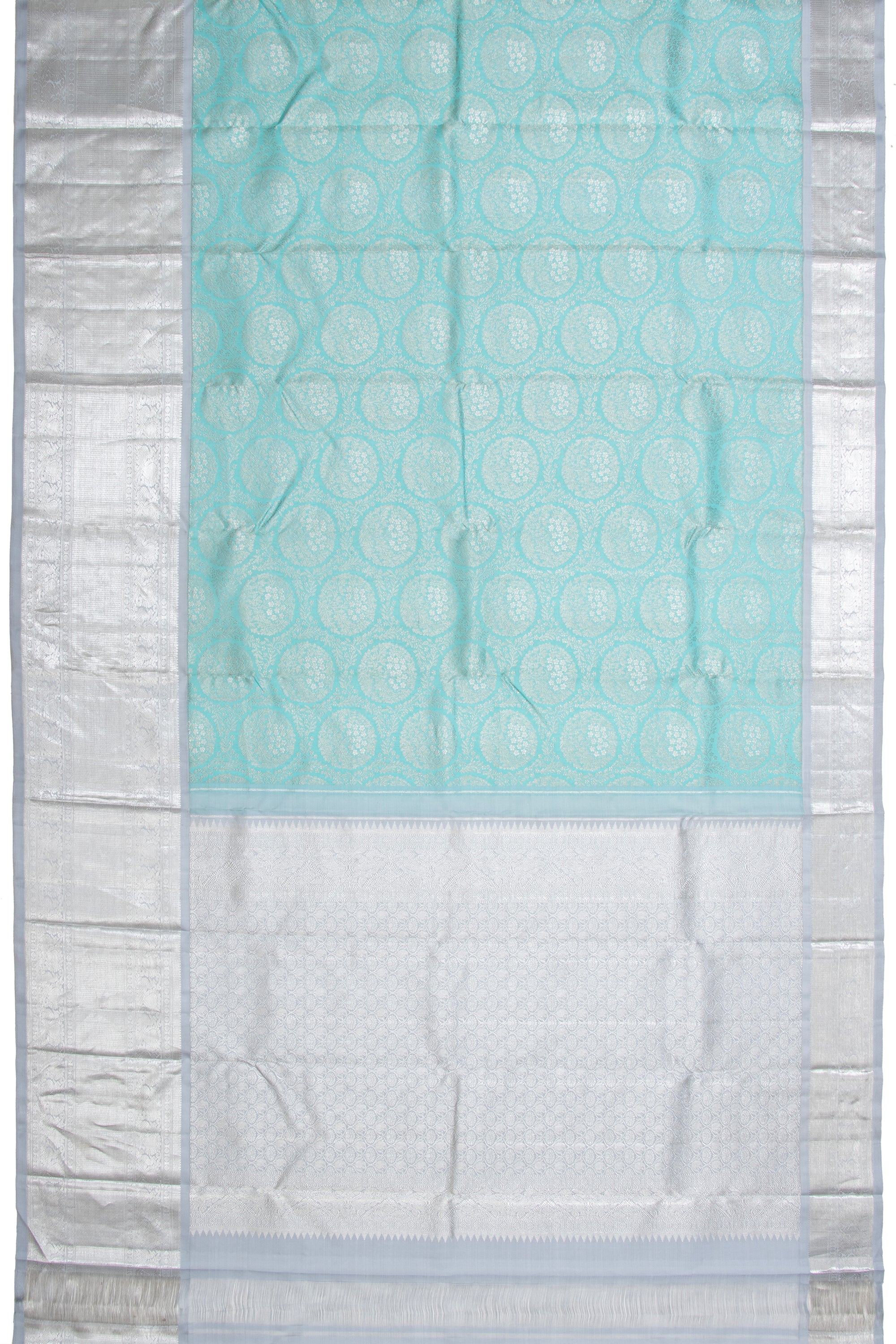 Kanchipuram Silk Brocade Sky Blue Saree