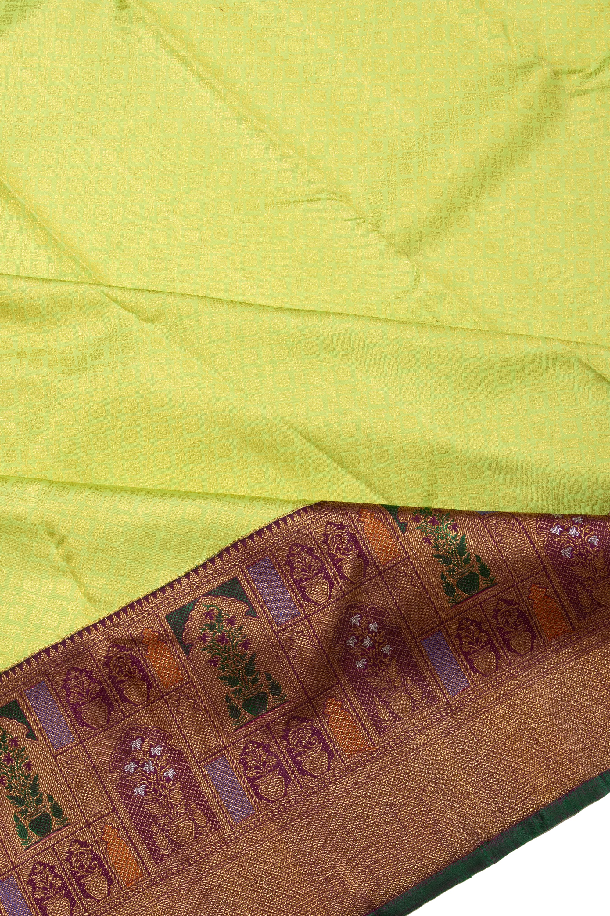 Kanchipuram Silk Brocade Green Saree