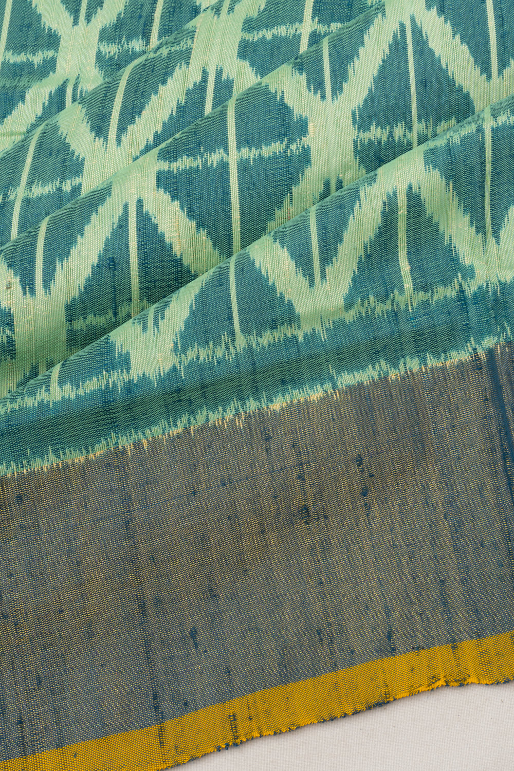 Pochampally Tussar Ikat Sea Green Saree