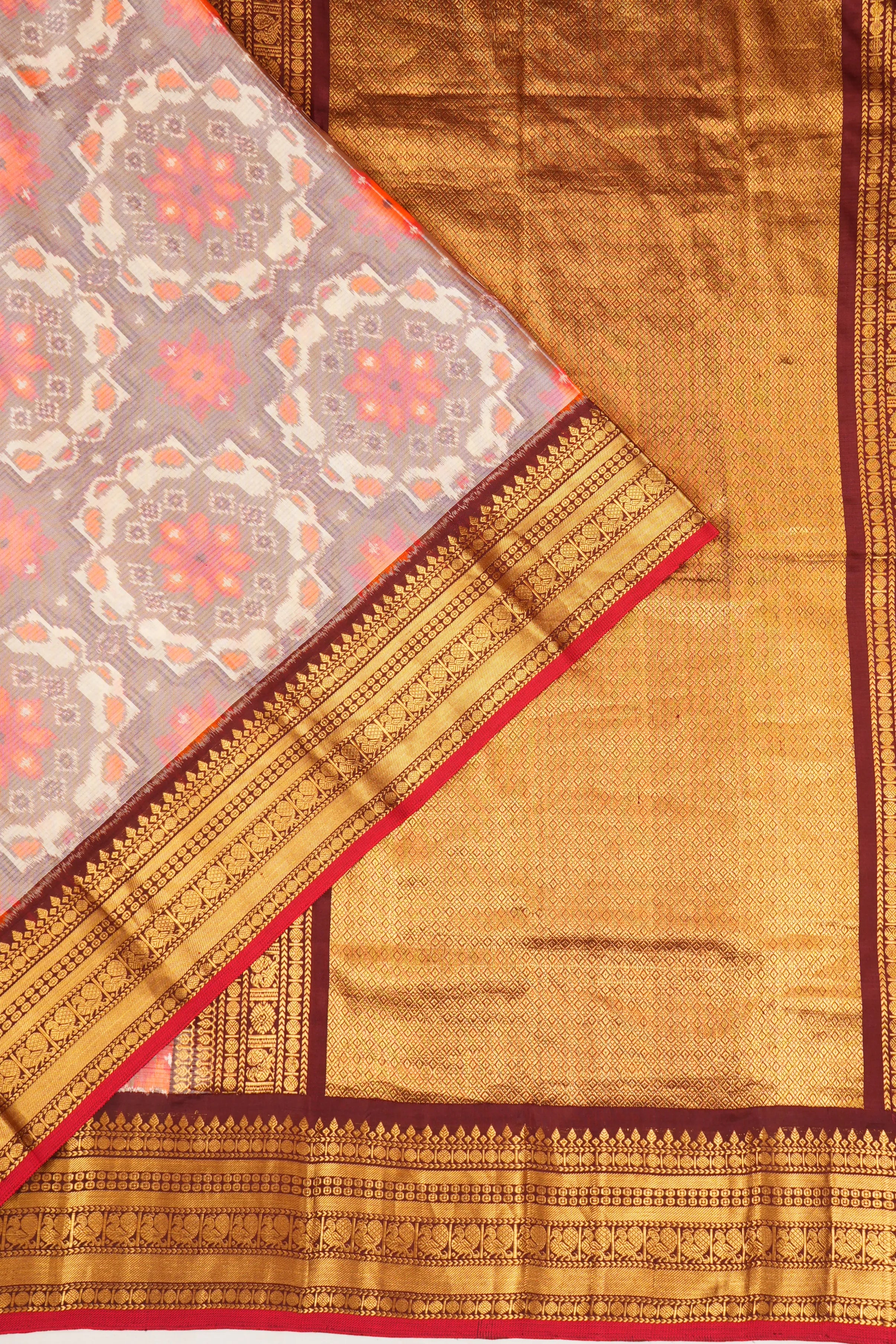 Kanchipuram Silk Ikat Lilac Saree